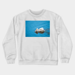 American White Pelican Early Morning Blues by Debra Martz by Debra Martz Crewneck Sweatshirt